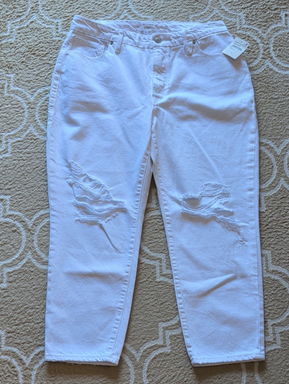 Good American Good Boy Ankle Wrap Pants White NWT - Picture 3 of 8
